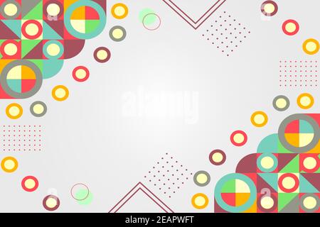 Colorful retro geometric background stylish design Stock Vector