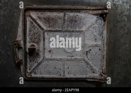 Oven door, flap. Cast iron door Stock Photo