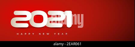 Numbers 2021c wish new year on red background Stock Photo
