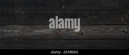 Black wood board banner background Stock Photo
