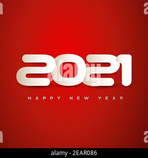 Numbers 2021c wish new year on red background Stock Photo