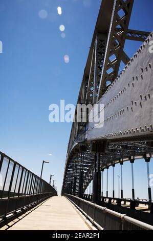 Deserted Bayonne Bridge on a clear, sunny day Stock Photo