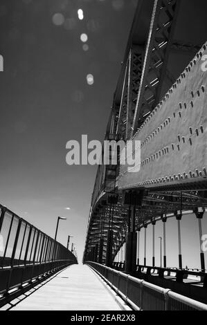 Deserted Bayonne Bridge on a clear, sunny day Stock Photo