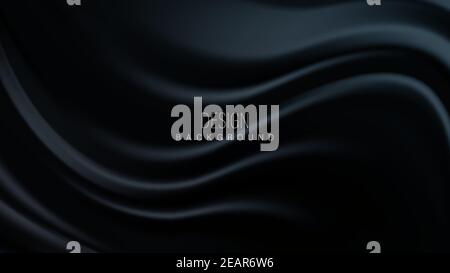 Black background abstract cloth or liquid wave illustration of wavy folds of silk texture material.Vector background Stock Vector