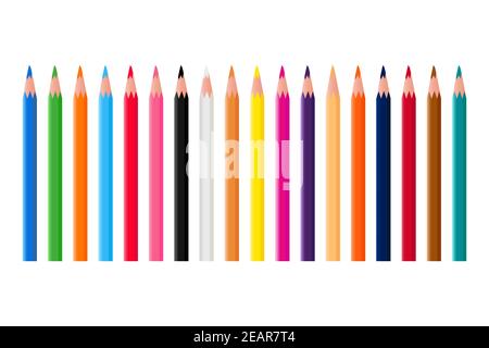 Colorful pencils collection Stock Vector