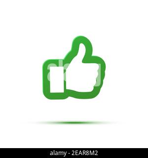 Thumb up like icon. Good, ok or follow symbol vector illustration. Positive social media logo of agreement and satisfaction on white background. White Stock Vector