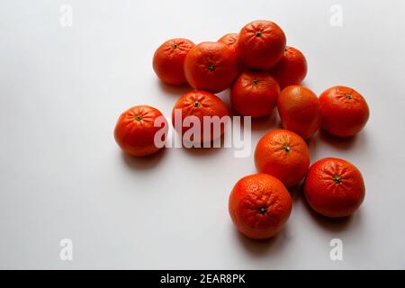 Ripe mandarin oranges isolated on white background Stock Photo
