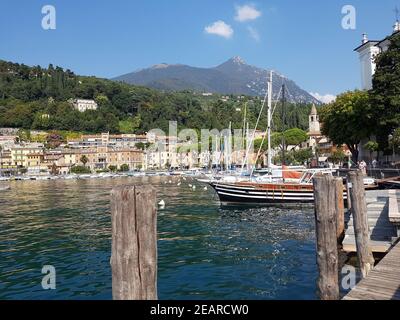 Hafen, Toscolano-Maderno, Gardasee Stock Photo