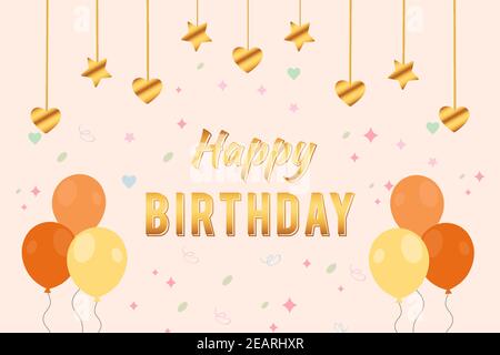 Elegant happy birthday background with balloons Stock Vector