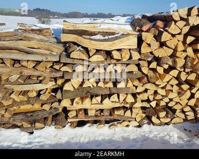 Holzstapel, Brennholz Stock Photo