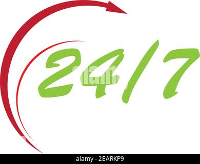 twenty four hours icon, 24 hours vector icon Stock Vector
