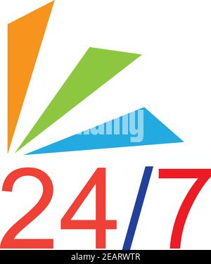 twenty four hours icon, 24 hours vector icon Stock Vector