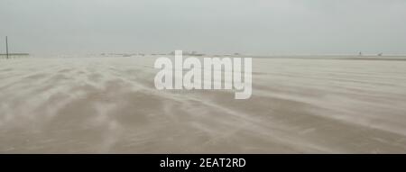 Sandsturm, Strand, Sankt Peter-Ording Stock Photo