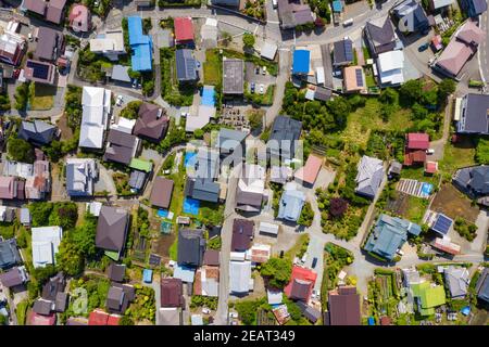 Top down view of the Kawaguchiko in japan Stock Photo