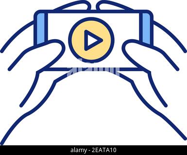At-home online courses RGB color icon Stock Vector
