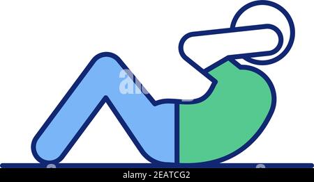 Crunches RGB color icon Stock Vector