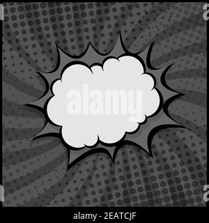 Black and White Comic Zoom with Lines and Dots Stock Photo