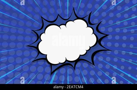 Blue comic zoom with lines and dots Stock Photo