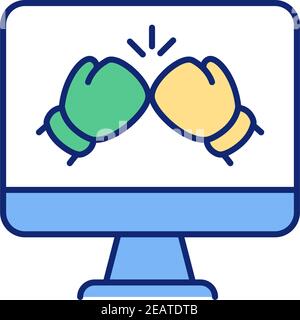 At-home boxing workouts RGB color icon Stock Vector