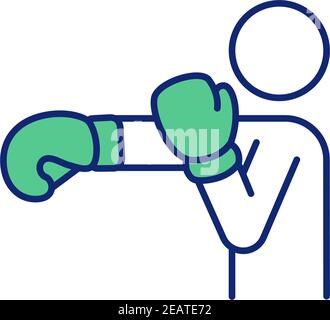Boxing training RGB color icon Stock Vector