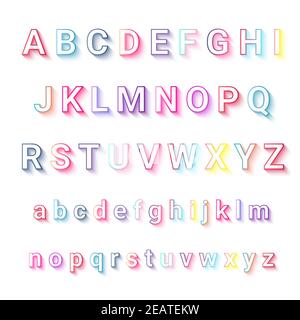 Colorful outline alphabet A to Z Stock Vector