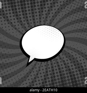 Black and White Comic Zoom with Lines and Dots Stock Photo