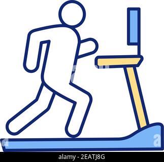 Treadmill RGB color icon Stock Vector