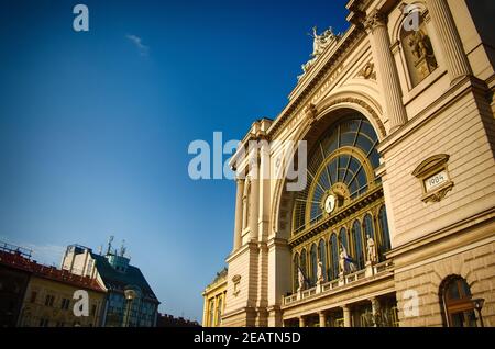 Keleti Railway Station in Budapest on a beautiful day Stock Photo