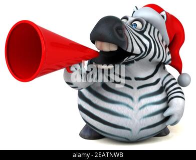 Fun zebra - 3D Illustration Stock Photo