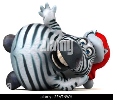 Fun zebra - 3D Illustration Stock Photo