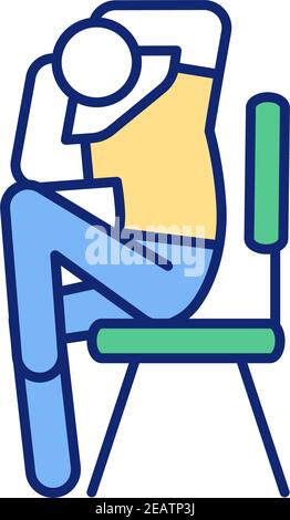 Chair exercises RGB color icon Stock Vector