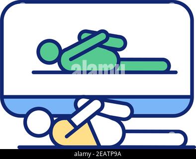 Online workout classes RGB color icon Stock Vector