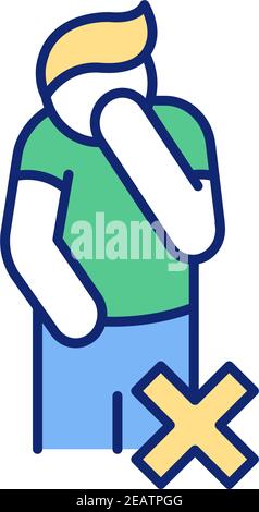 Preventing dizziness RGB color icon Stock Vector