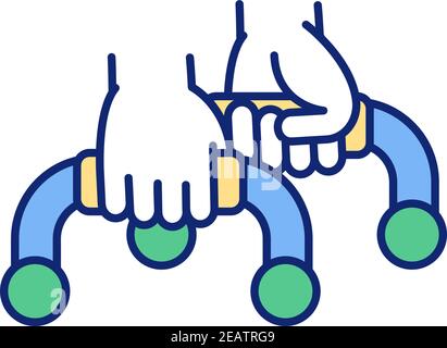 Dumbbell exercises RGB color icon Stock Vector