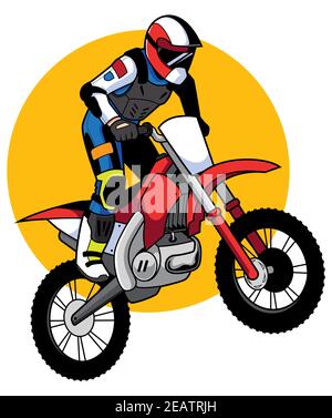 Motocross Racer Mascot Stock Vector