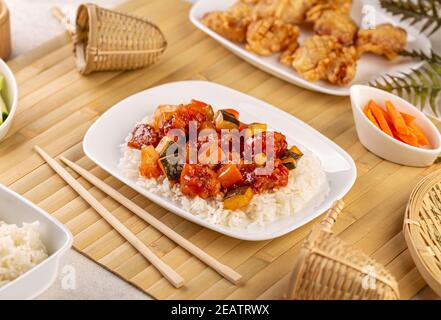 Sweet and sour chicken Stock Photo