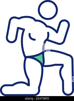Bodybuilder RGB color icon Stock Vector