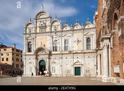 facade of Scuola Grande di San Marco, Venice, Veneto, Italy Stock Photo