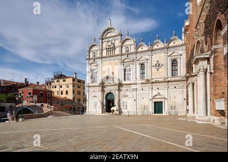 facade of Scuola Grande di San Marco, Venice, Veneto, Italy Stock Photo