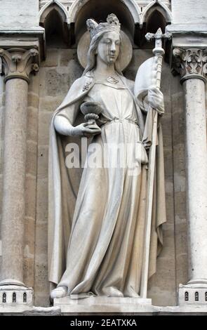 Allegories, The Church, Notre Dame Cathedral, Paris Stock Photo