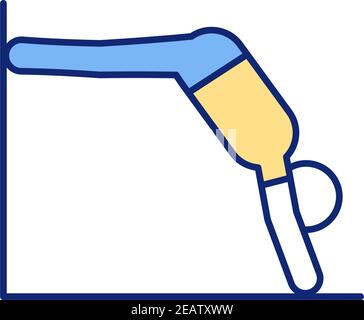 Legs-up-the-wall pose RGB color icon Stock Vector
