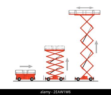 Hydraulic lift. Stock Vector