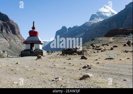 Sacred Mount Kailas in Tibet. Himalayas mountains. Stock Photo