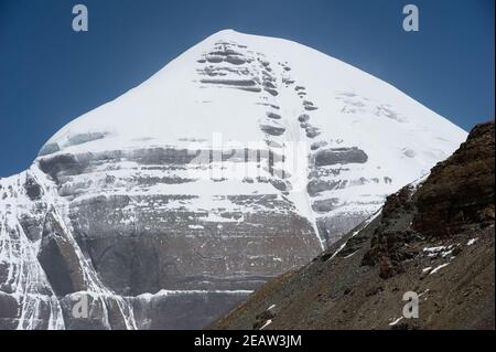 Sacred Mount Kailas in Tibet. Himalayas mountains. Stock Photo