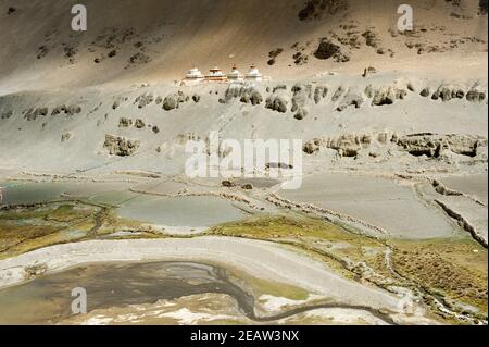 Mountains of Himalayas, young beautiful high mountains of Tibet. Stock Photo