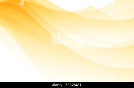 Abstract white background with yellow wavy lines Stock Photo