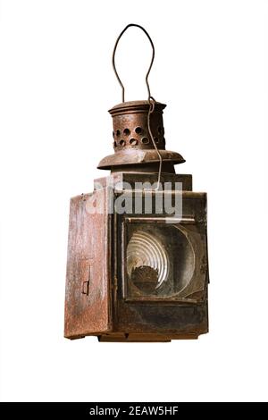 Old railway lantern Stock Photo