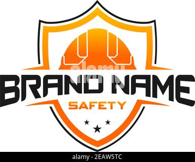 construction shield logo your company Stock Vector