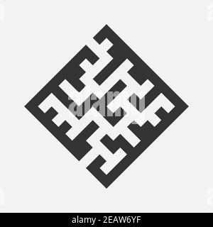 simple maze or labyrinth icon or symbol vector illustration Stock Vector