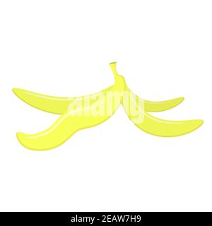 Yellow Banana Skin Isolated on White Background Stock Photo